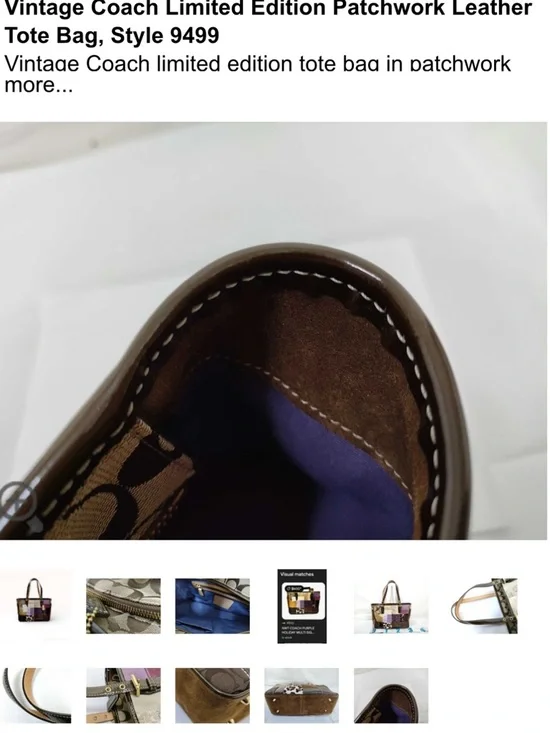 Coach Limited Edition Patchwork Leather Tote Bag Style No. 9499 - Multi-Color - Picture 10 of 10